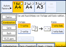 Die Abbildung zeigt das Bedienfeld-Display