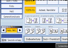 Die Abbildung zeigt das Bedienfeld-Display