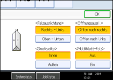 Die Abbildung zeigt das Bedienfeld-Display