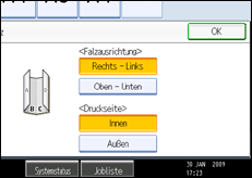 Die Abbildung zeigt das Bedienfeld-Display