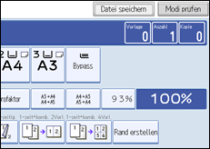 Die Abbildung zeigt das Bedienfeld-Display