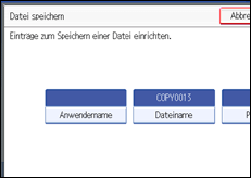 Die Abbildung zeigt das Bedienfeld-Display