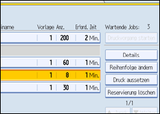 Die Abbildung zeigt das Bedienfeld-Display