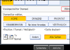 Abbildung des Bedienfeld-Displays