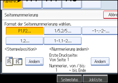 Abbildung des Bedienfeld-Displays