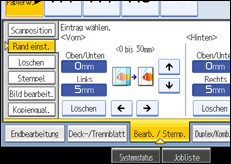 Abbildung des Bedienfeld-Displays