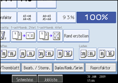 Abbildung des Bedienfeld-Displays