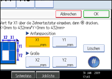 Abbildung des Bedienfeld-Displays