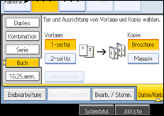 Abbildung des Bedienfeld-Displays