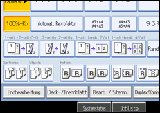 Abbildung des Bedienfeld-Displays