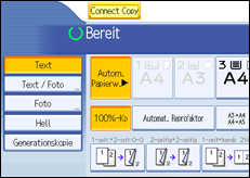 Abbildung des Bedienfeld-Displays
