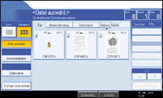 Abbildung des Bedienfeld-Displays