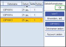 Abbildung des Bedienfeld-Displays
