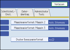 Abbildung der Bedienfeldanzeige
