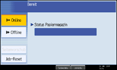 Die Abbildung zeigt die Bedienfeldanzeige