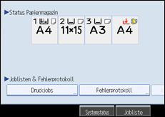Die Abbildung zeigt die Bedienfeldanzeige