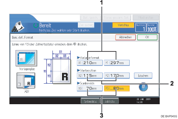 Nummerierte Abbildung Bedienfeld-Display