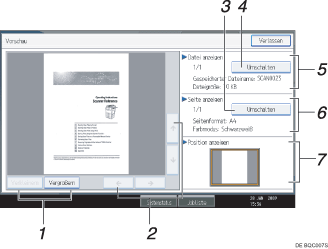 Nummerierte Abbildung Bedienfeld-Display