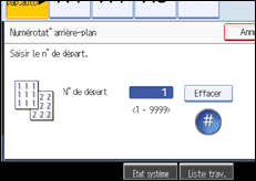 Illustration de l'écran du panneau de commande.
