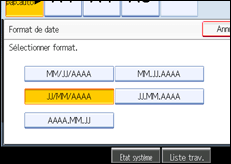 Illustration de l'&eacute;cran du panneau de commande.