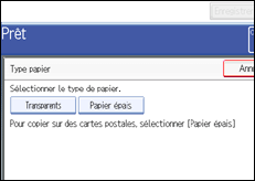 Illustration de l'&eacute;cran du panneau de commande.