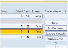 Illustration de l'écran du panneau de commande.