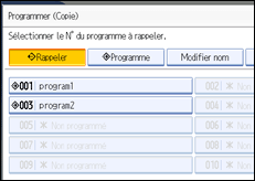 Illustration de l'&eacute;cran du panneau de commande.
