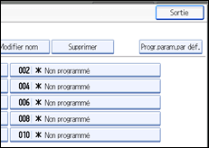 Illustration de l'&eacute;cran du panneau de commande.