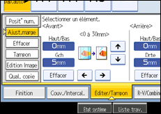 Illustration de l'&eacute;cran du panneau de commande.