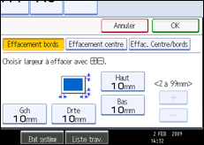 Illustration de l'&eacute;cran du panneau de commande.