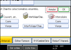 Illustration de l'&eacute;cran du panneau de commande.