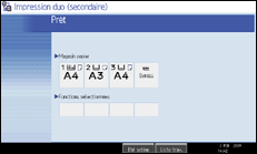 Illustration de l'écran du panneau de commande.