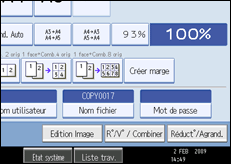 Illustration de l'&eacute;cran du panneau de commande.