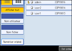 Illustration de l'&eacute;cran du panneau de commande.