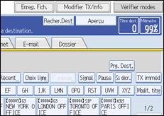 Illustration de l'écran du panneau de commande
