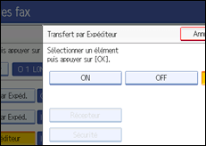 Illustration de l'&eacute;cran du panneau de commande