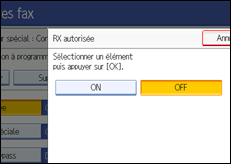 Illustration de l'&eacute;cran du panneau de commande