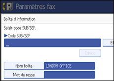 Illustration de l'&eacute;cran du panneau de commande