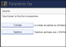 Illustration de l'&eacute;cran du panneau de commande