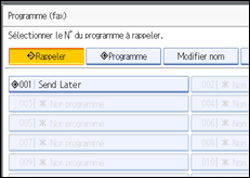 Illustration de l'&eacute;cran du panneau de commande