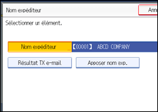 Illustration de l'&eacute;cran du panneau de commande