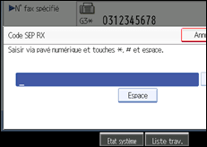 Illustration de l'&eacute;cran du panneau de commande