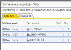 Illustration de l'écran du panneau de commande