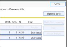 Illustration de l'&eacute;cran du panneau de commande
