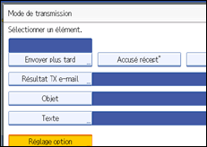 Illustration de l'&eacute;cran du panneau de commande