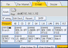 Illustration de l'écran du panneau de commande