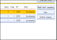 Illustration de l'&eacute;cran du panneau de commande
