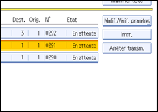 Illustration de l'&eacute;cran du panneau de commande
