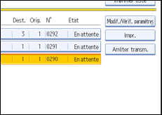 Illustration de l'&eacute;cran du panneau de commande