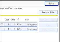 Illustration de l'&eacute;cran du panneau de commande